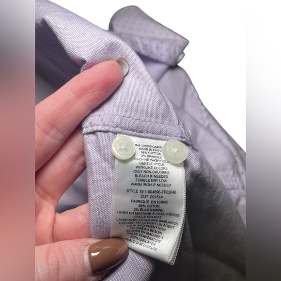 Current/Elliott The Neal Purple Polka Dot Cotton Button Down Shirt Size 2 NWT - Picture 6 of 7